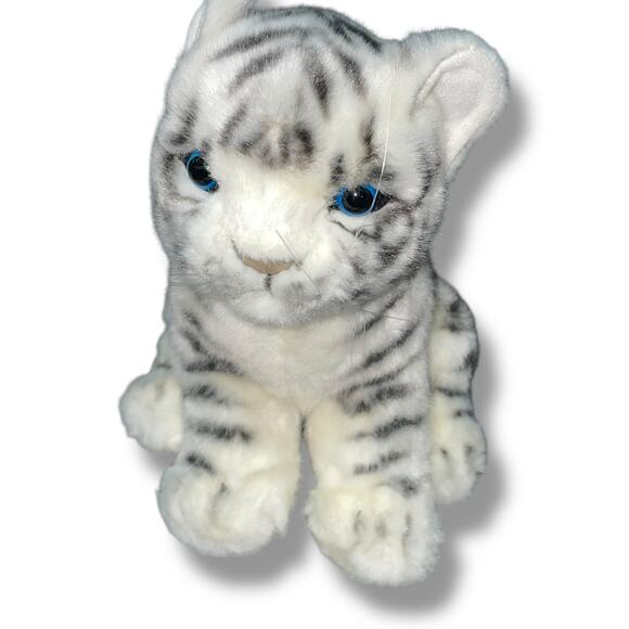 Hansa Creations Plush White Tiger Cub Baby 2015 Realistic Nursery Decor Cat 8" - Picture 13 of 13